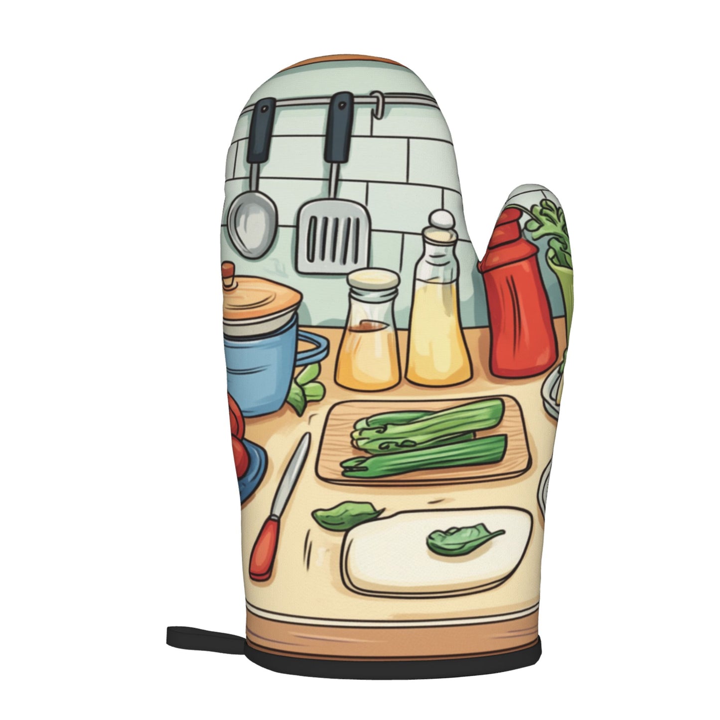 Must - Have for Kitchen Baking! Cartoon - Style Heat - Resistant Gloves and Pot Holder Set