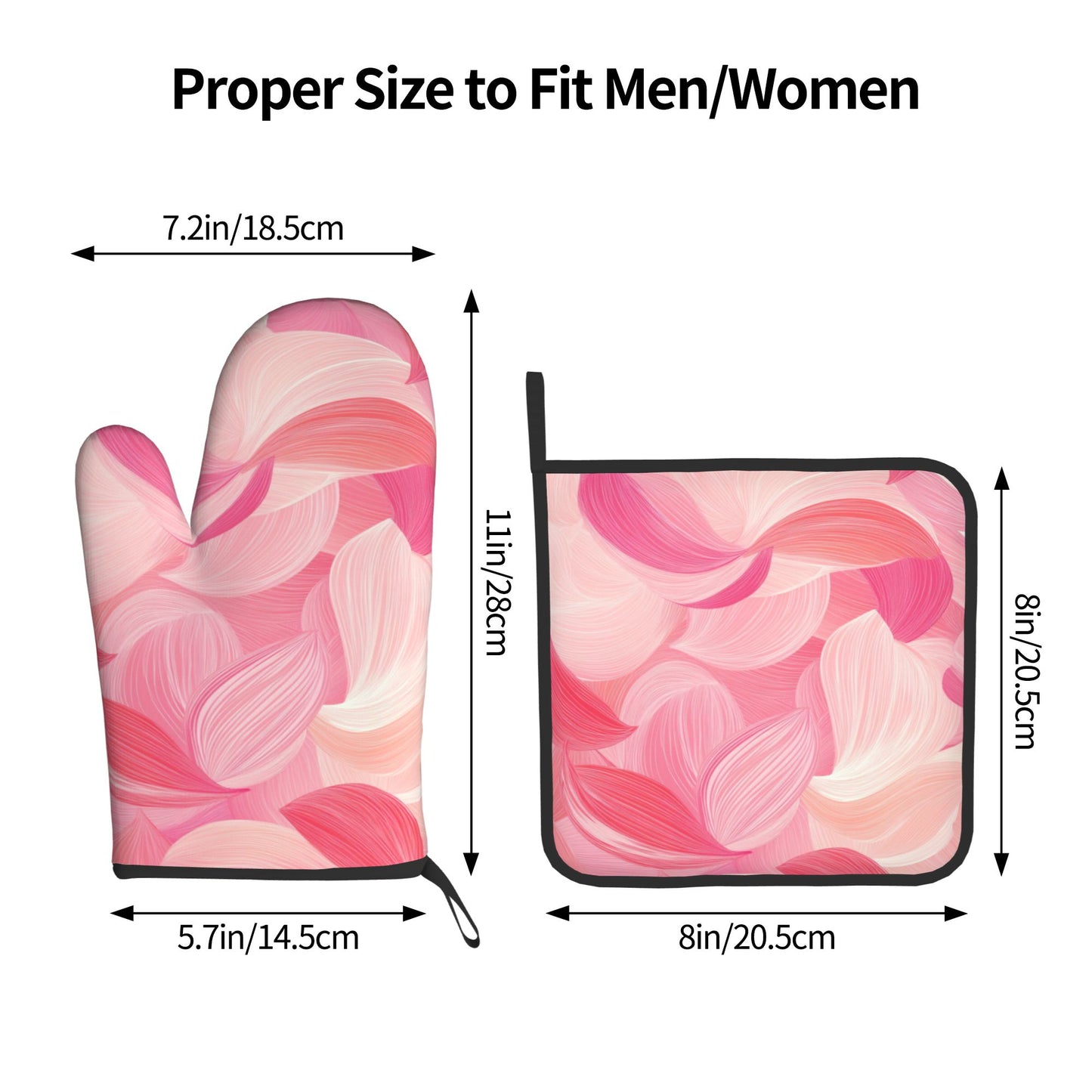 Soft Pink - Toned Kitchen Baking Set (Oven Mitt + Pot Holder): Add Romantic & Gentle Vibe to Cooking