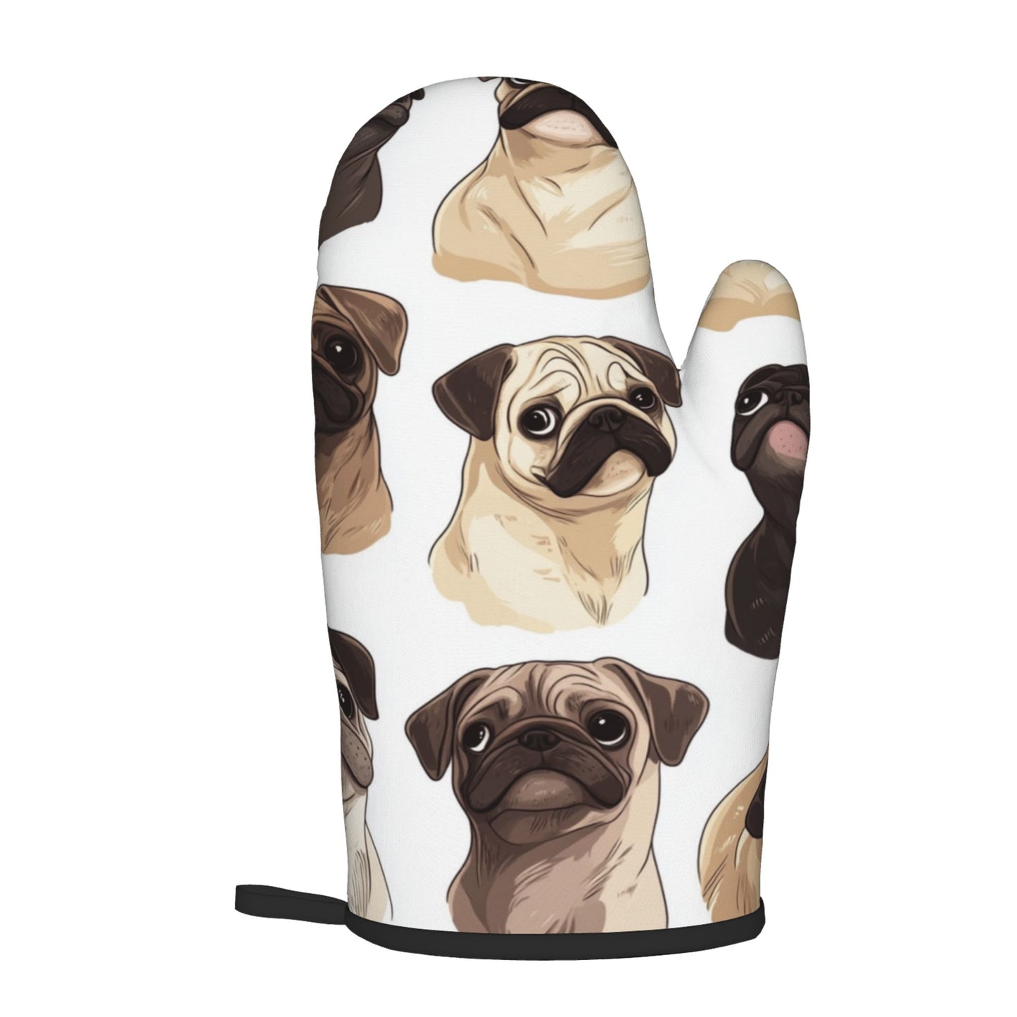 Cute Pug - Printed Kitchen Baking Set (Oven Mitt + Pot Holder): Bring Lovely Companionship to Cooking Moments