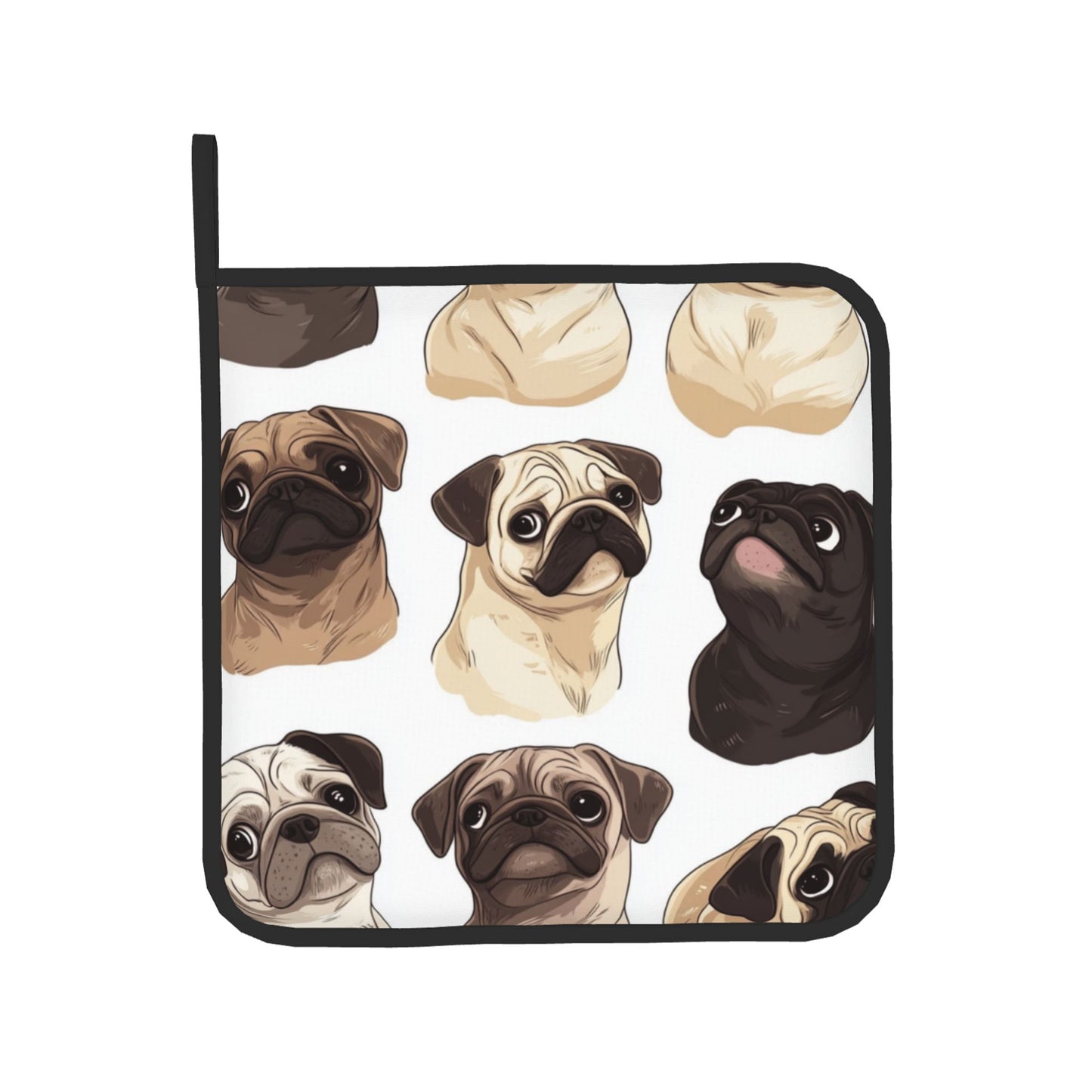 Cute Pug - Printed Kitchen Baking Set (Oven Mitt + Pot Holder): Bring Lovely Companionship to Cooking Moments