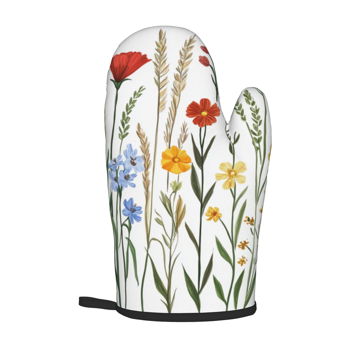 Pastoral Wildflower - Printed Kitchen Baking Set (Oven Mitt + Pot Holder): A Practical Aesthetic Combo Bringing Spring Flower Fields to Your Kitchen