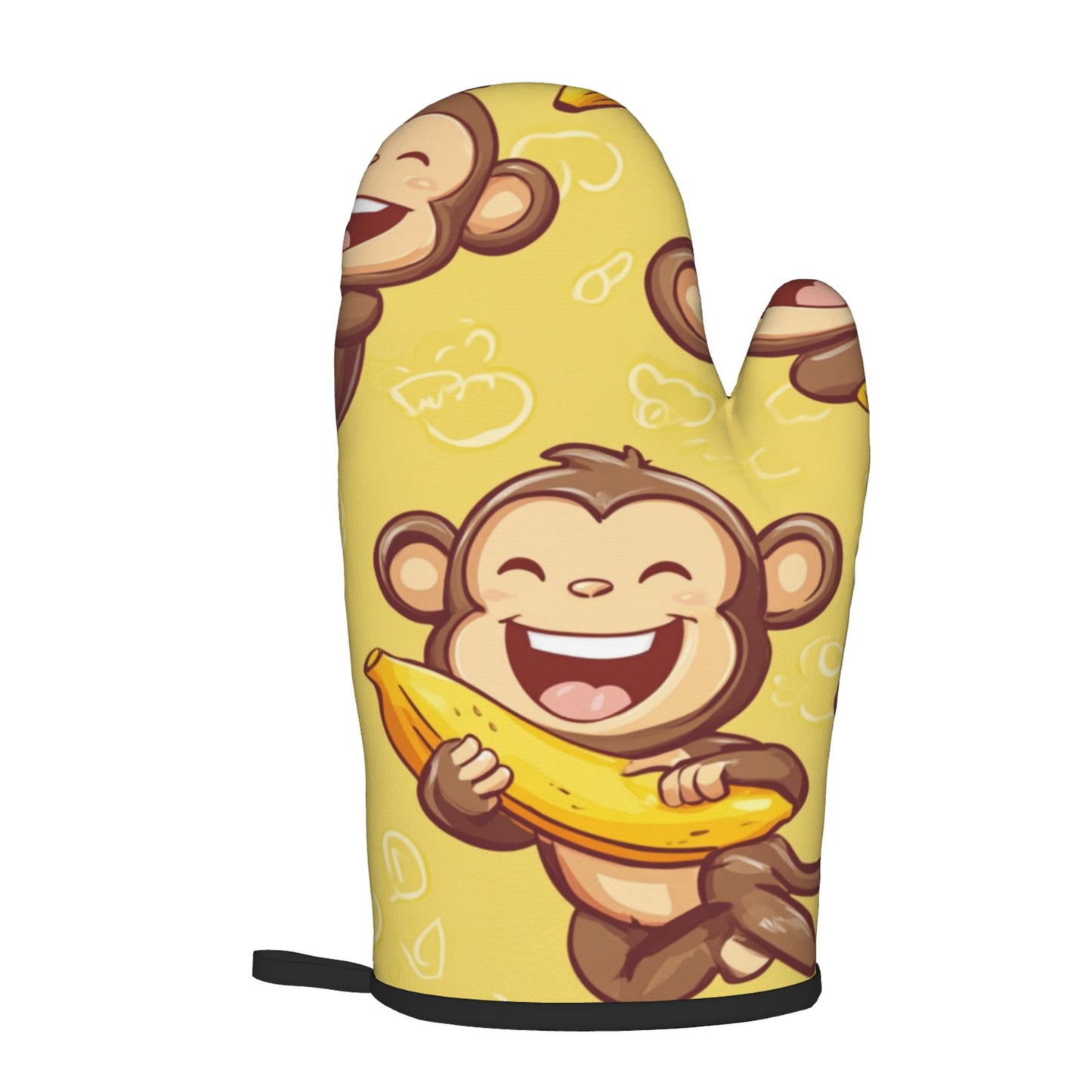 Cute Banana Monkey Kitchen Baking Set (Oven Mitt + Pot Holder): A Practical Combo Bringing Fun and Childlike Joy to Cooking