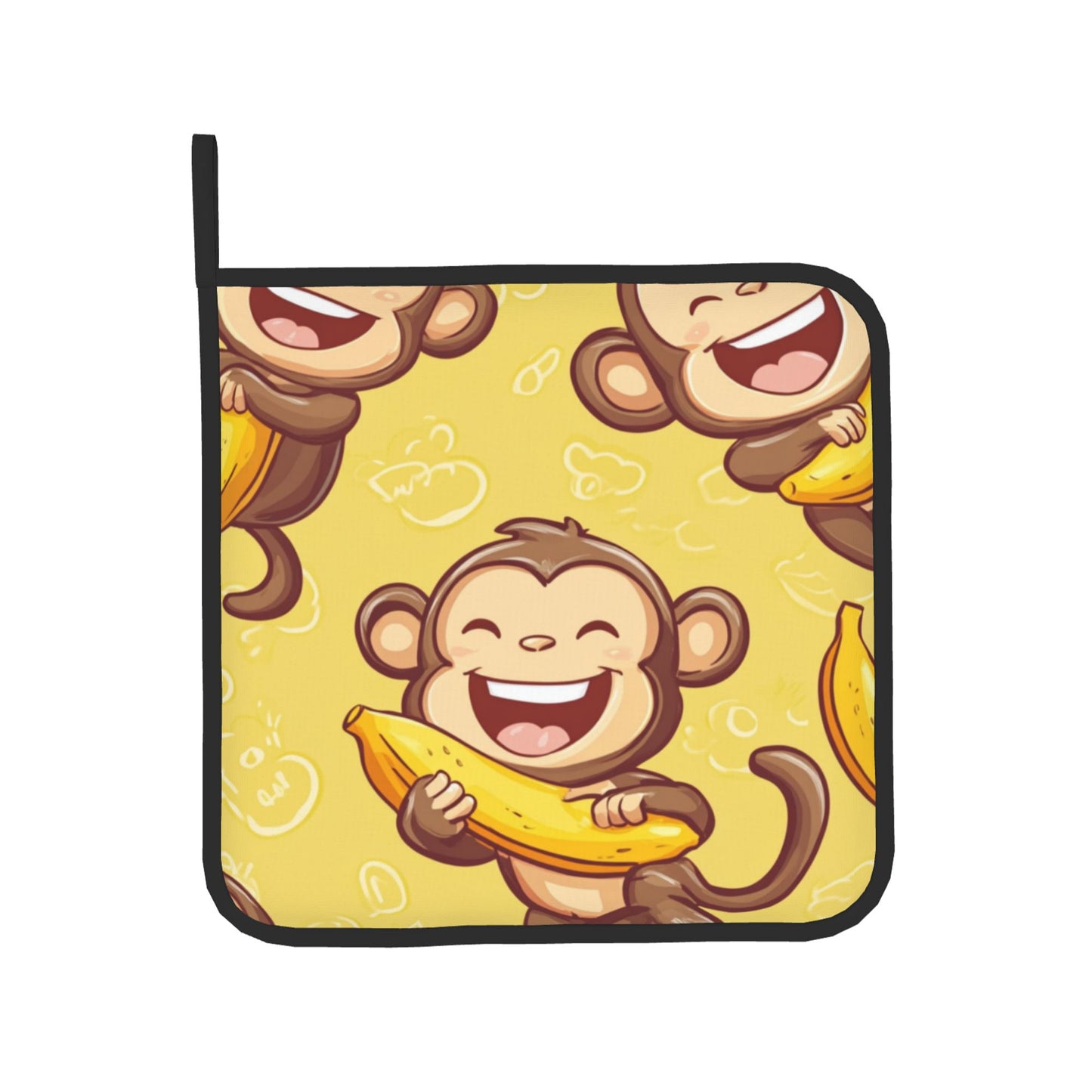 Cute Banana Monkey Kitchen Baking Set (Oven Mitt + Pot Holder): A Practical Combo Bringing Fun and Childlike Joy to Cooking