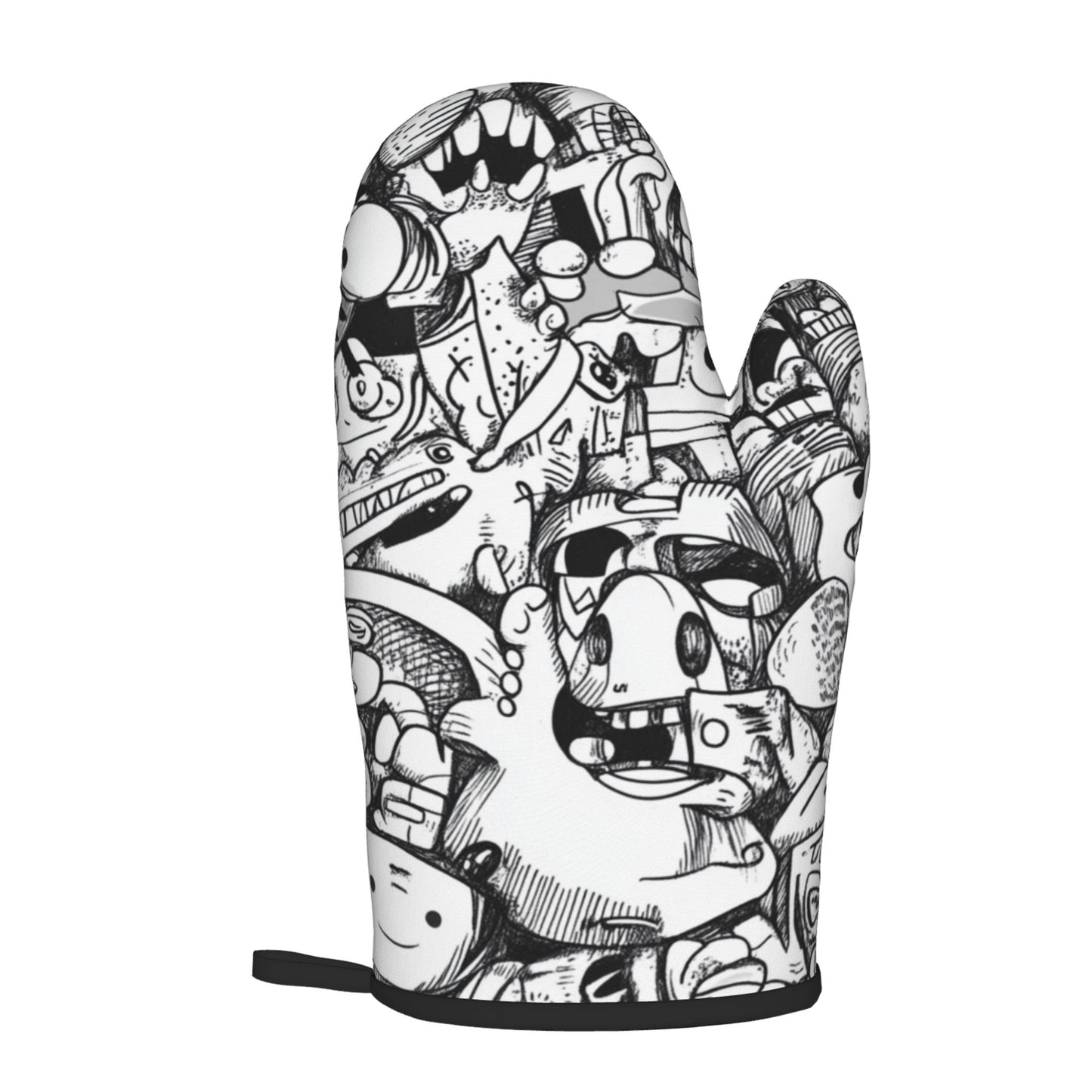 Graffiti - Style Fun Monster Kitchen Baking Set (Oven Mitt + Pot Holder): Injecting Trendy Art Vibe into the Kitchen