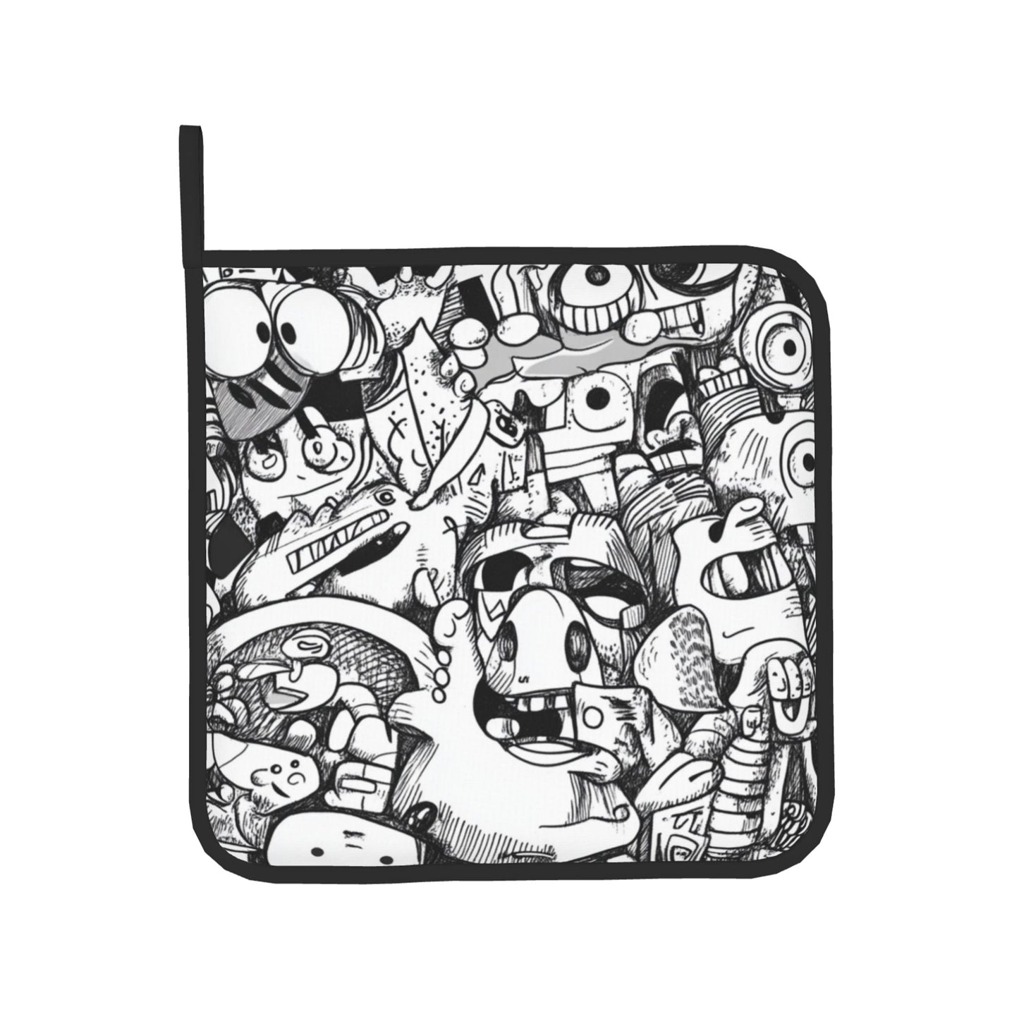 Graffiti - Style Fun Monster Kitchen Baking Set (Oven Mitt + Pot Holder): Injecting Trendy Art Vibe into the Kitchen