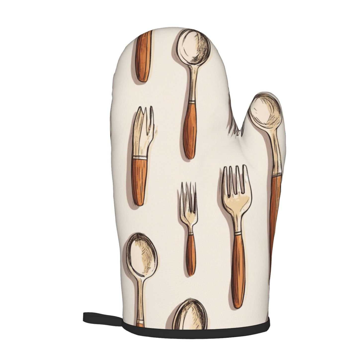 Vintage Utensil - Printed Kitchen Baking Set (Oven Mitt + Pot Holder): Add a Touch of Classic Elegance to Cooking