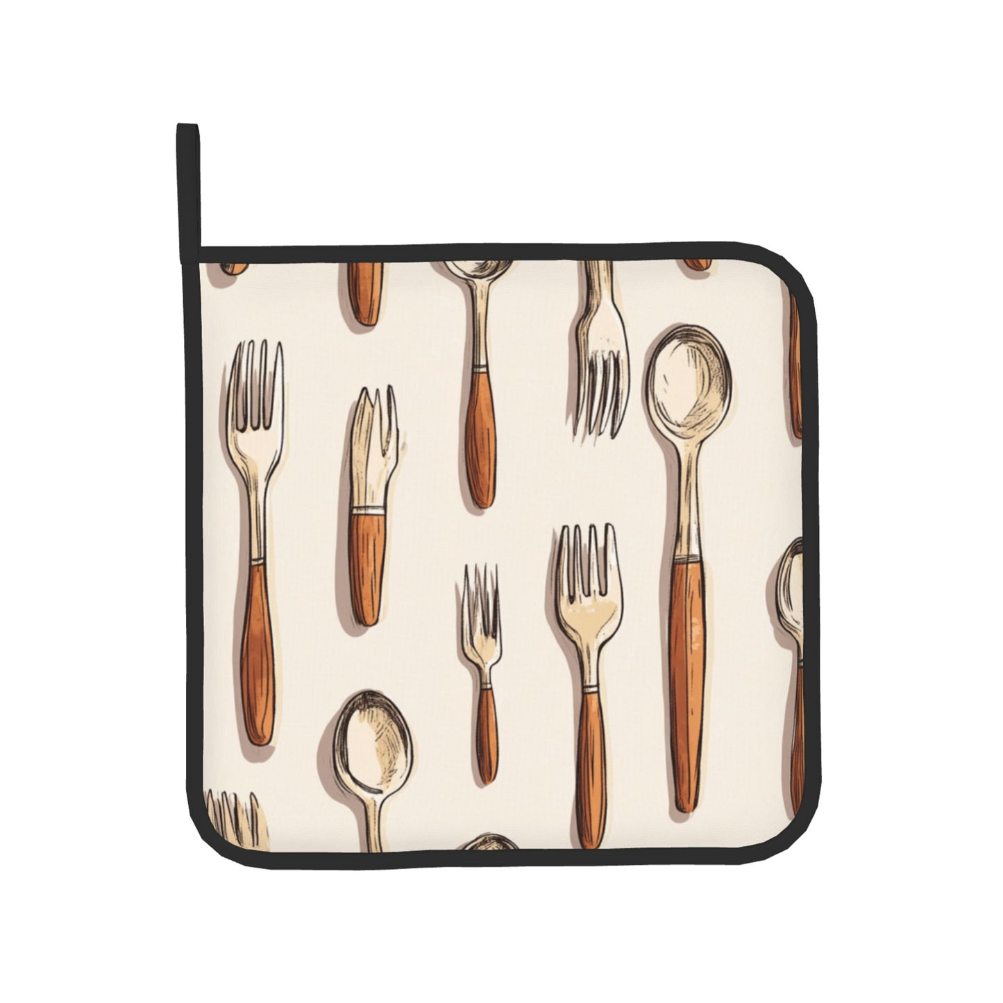 Vintage Utensil - Printed Kitchen Baking Set (Oven Mitt + Pot Holder): Add a Touch of Classic Elegance to Cooking