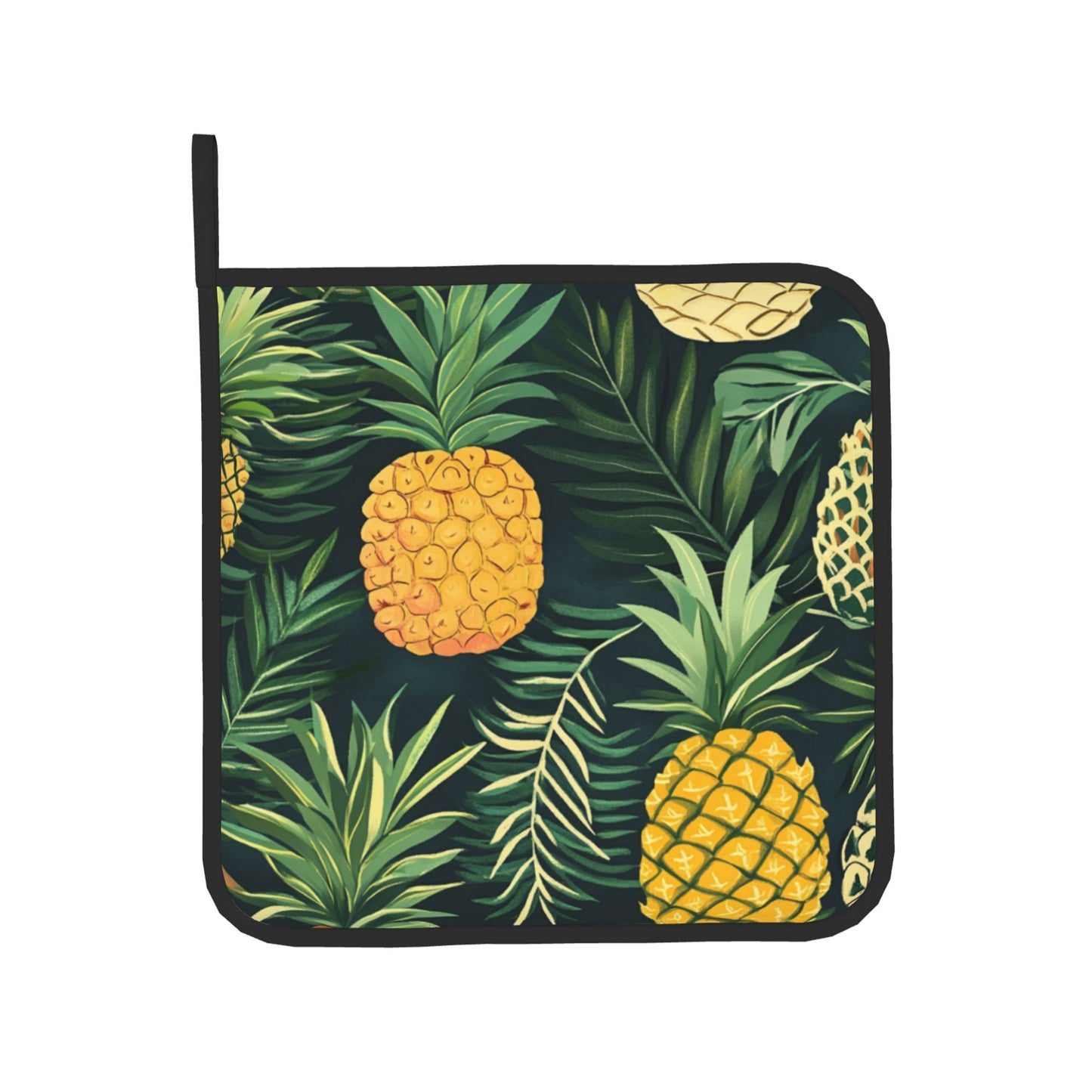 Tropical Pineapple - Printed Kitchen Baking Set (Oven Mitt + Pot Holder): Bring Summer Island Vibe into the Kitchen
